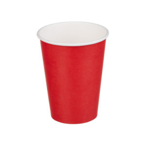 Papirnat kozarec 300 ml d=90 mm 1-slojni rdeča (50 kos/pak)