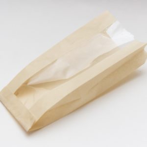 Papirnata vrečka z oknom 110(50)х40х260 mm rjava (1000 kos/pak)