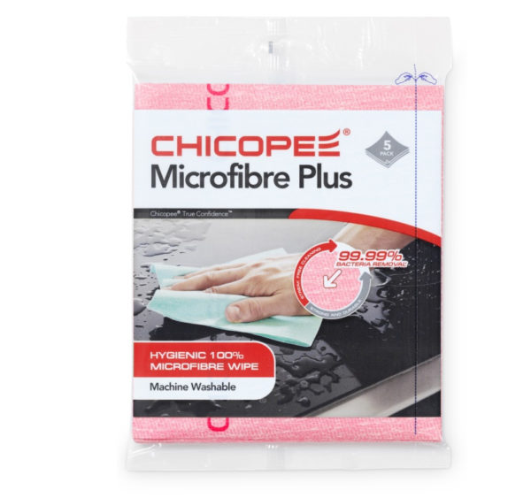 Krpa iz mikrovlaken 34×40 cm 5 kosov / paket MICROFIBER PLUS CLOTH Chicopee rdeča (74722)