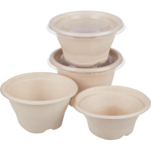 Embalaža s pokrovom PULP Sabert 500 ml d=130 mm h=90 mm kraft, 100 kos
