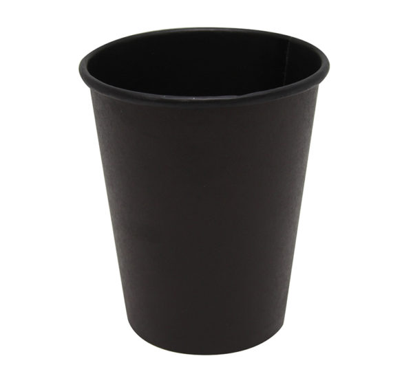 Papirnat kozarec 250 ml d=80 mm 1-slojni Total Black (50 kos/pak)