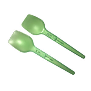 Plastična žlica 10,7 cm zelena (zložljiva) (50 kos/pak)