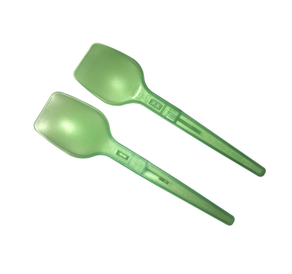 Plastična žlica 10,7 cm zelena (zložljiva) (50 kos/pak)