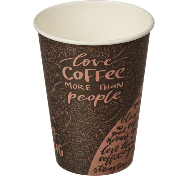 Papirnat kozarec 300 ml d=90 mm 1-slojni Coffee (50 kos/pak)
