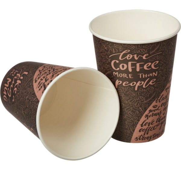 Papirnat kozarec 300 ml d=90 mm 1-slojni Coffee (50 kos/pak)