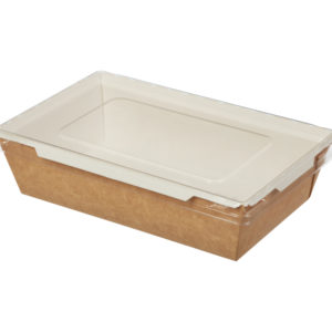 Papirnata posoda s pokrovom Crystal Box 800 ml 207x127x55 mm kraft (50 kos/pak)