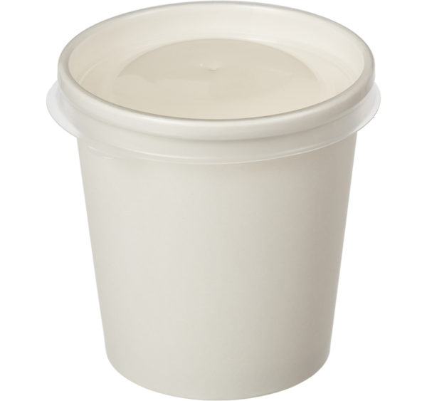 Papirnata posoda za juho BioBox 440 ml d=98 mm, h=99 mm bela brez pokrova (40 kos/pak)