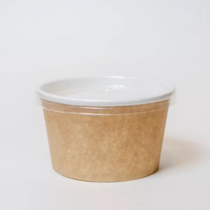 Papirnata posoda za juho 470 ml d=110 mm h = 65 mm kraft s pokrovom (500 kos/pak)