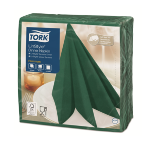 Prtički za večerjo Tork Premium Linstyle® 39×39 cm, 50 kos/pak, zelenega macesna