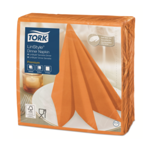 Prtički za večerjo Tork Premium Linstyle® 39×39 cm, 50 l/pak, oranžna
