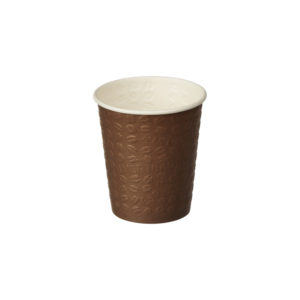 Papirnat kozarec 250 ml d=80 mm 1-slojni rjav Coffee Touch reliefno žigosanje (50 kos/pak)