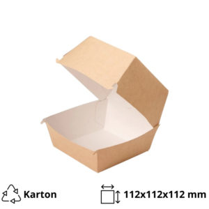 Burger embalaža ECO BURGER 112х112х112 mm kraft 50 kos