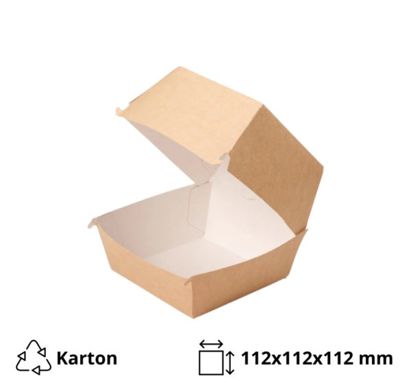 Burger embalaža ECO BURGER 112х112х112 mm kraft 50 kos