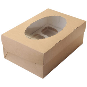 Škatla za muffine z oknom ECO MUF 2 100x160x100 mm kraft (50 kos/pak)