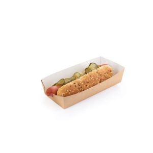 Papirnata ladjica za hot dog ECO HD, 450 ml,  165x70x40 mm kraft (800 kos/pak)