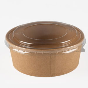 Papirnata posoda s pokrovom ECO RCONT “Pure Kraft” 1420 ml d=186 mm h=68 mm (240 kos/pak)