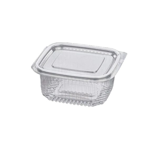 Posoda z ravnim pokrovom rPET 500 ml, 125x124x57 mm prozorna [100 kos/pak]