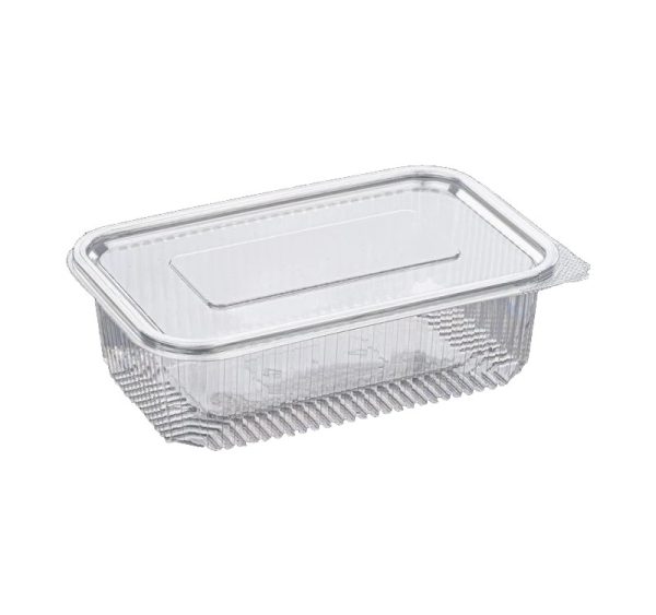 Posoda z ravnim pokrovom rPET 750 ml 128x194x53 mm prozorna [100 kos/pak]