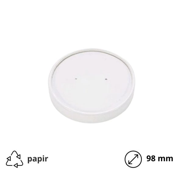 Papirnat pokrov d=98 mm beli 60 kos