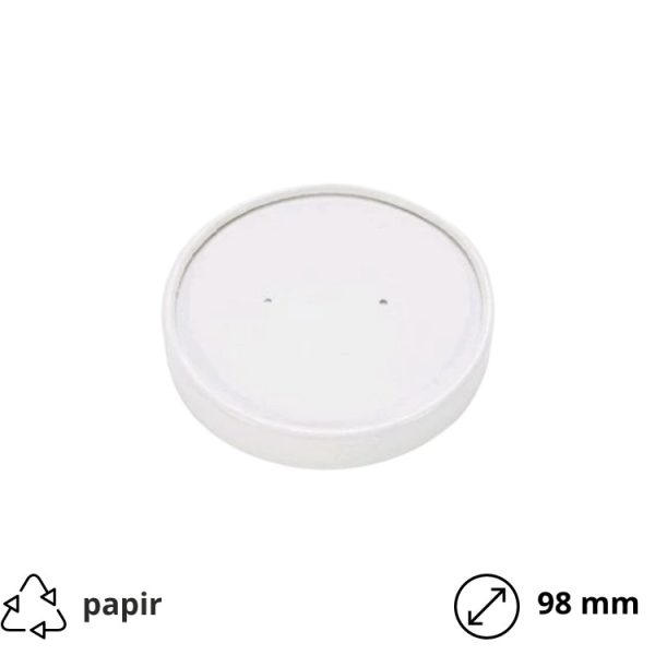Papirnat pokrov d=98 mm beli 60 kos