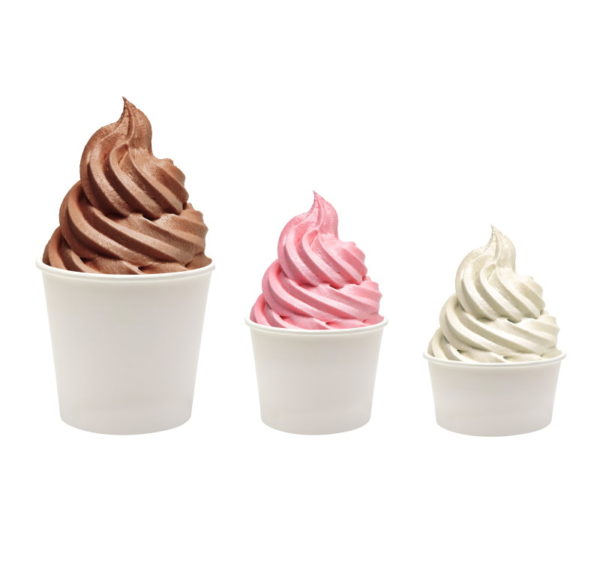 Set za sladoled v beli barvi