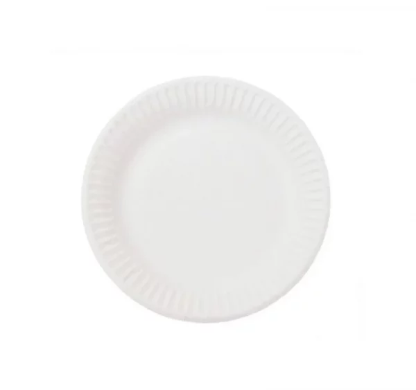 Papirnat krožnik d=165 mm Snack Plate bel glaziran (100 kos/pak)