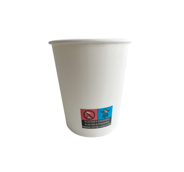 Papirnat kozarec 120 ml d=62 mm 1-slojni beli SUP (50 kos/pak)