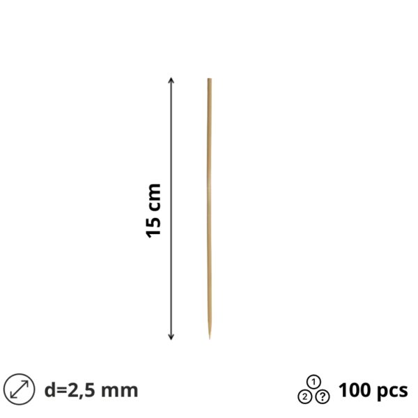 Palčke za ražnjič 15cm d=2,5mm 100kos