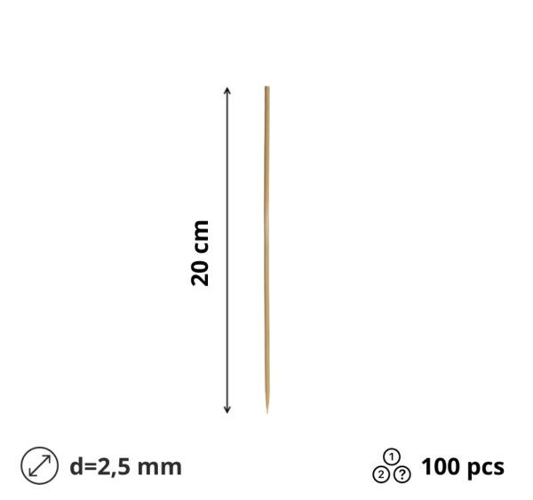 Palčke za ražnjič 20cm d=2,5mm 100 kos