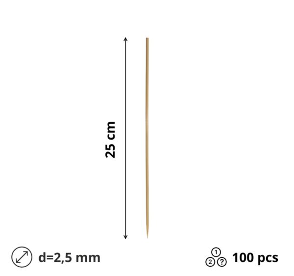 Palčke za ražnjič 25cm d=2,5mm 100 kos
