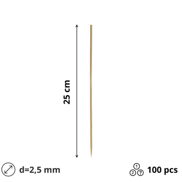 Palčke za ražnjič 25cm d=2,5mm 100 kos