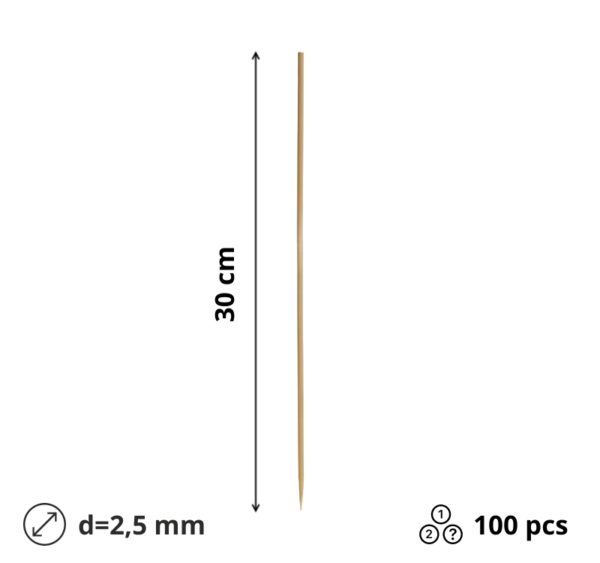 Palčke za ražnjič 30cm d=2,5mm 100 kos