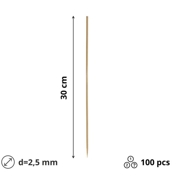 Palčke za ražnjič 30cm d=2,5mm 100 kos