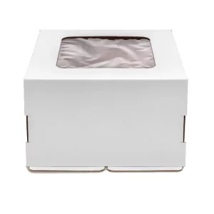 Škatla za torte (dno) 420×420×290 mm bela valovit karton