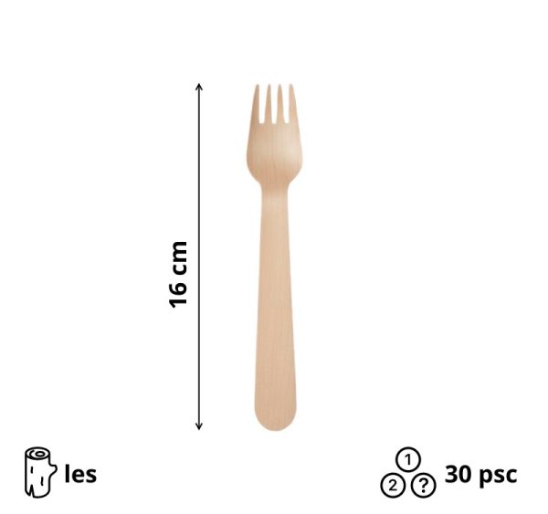 Lesena vilica 160 mm [30 kos/pak]