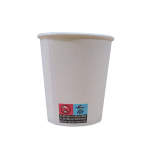 Papirnat kozarec 250 (280) ml d=80 mm 1-slojni beli SUP (100 kos/pak)
