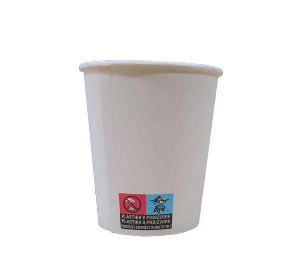 Papirnat kozarec 250 (280) ml d=80 mm 1-slojni beli SUP (100 kos/pak)