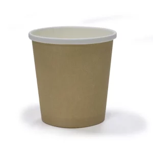 Papirnata posoda za juho s pokrovom 462 ml d=93,5 mm kraft, 100 kos (komplet)