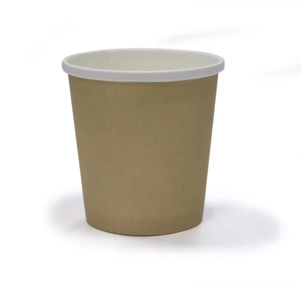 Papirnata posoda za juho s pokrovom 462 ml d=93,5 mm kraft, 100 kos (komplet)