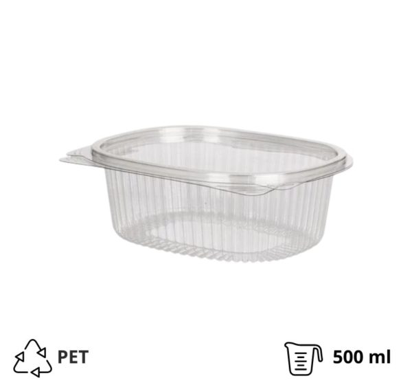 Posodica s pokrovom PET 500 ml 157×130х56 mm prozorna [330 kos/pak]