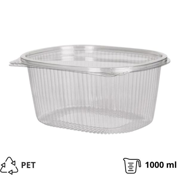 Posodica s pokrovom PET 1000 ml 175×144х79 mm prozorna [120 kos/pak]