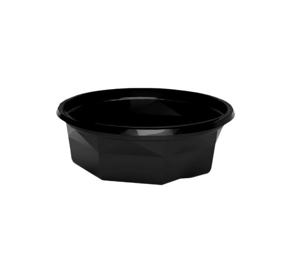 Posodica PET 200 ml d=116 mm h=38 mm črna , brez pokrova [100 kos/pak]