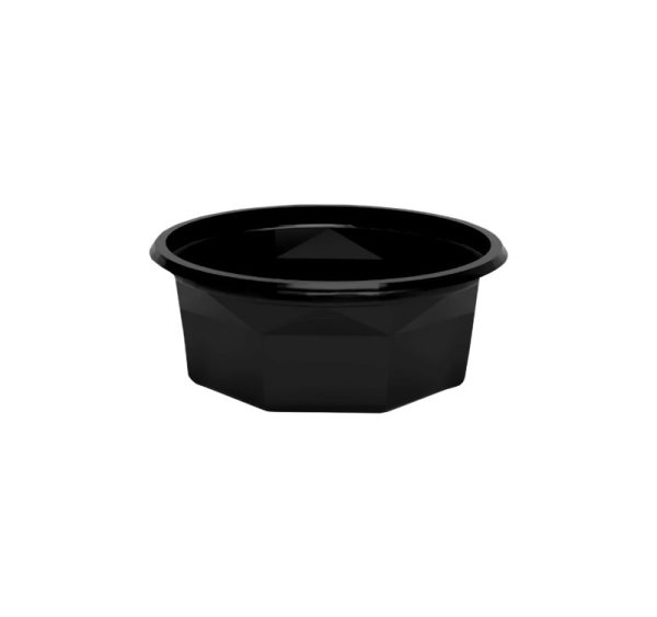 Posodica PET 250 ml d=116 mm h=45 mm črna , brez pokrova [100 kos/pak]