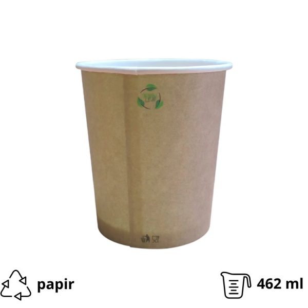 Papirnata posoda 462 ml d=93,5 mm kraft, brez pokrova 30 kos