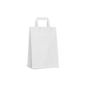 Papirnata nosilna vrečka z ravnim ročajem 260х170х250 mm bela (250 kos/pak)