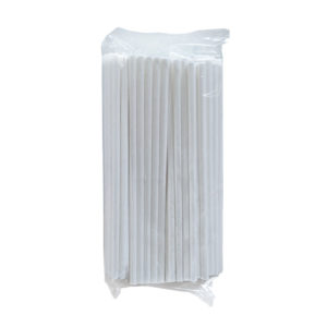 Slamice papirnate d=6 mm l=197 mm bele posamično pakiranje 100 kos/pak