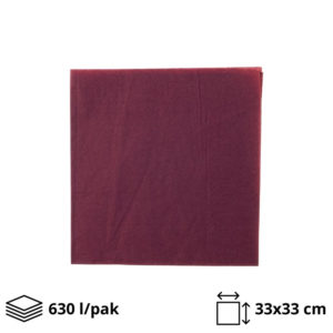 Papirnate serviete 2 sl 33×33 cm bordo 630 l/pak