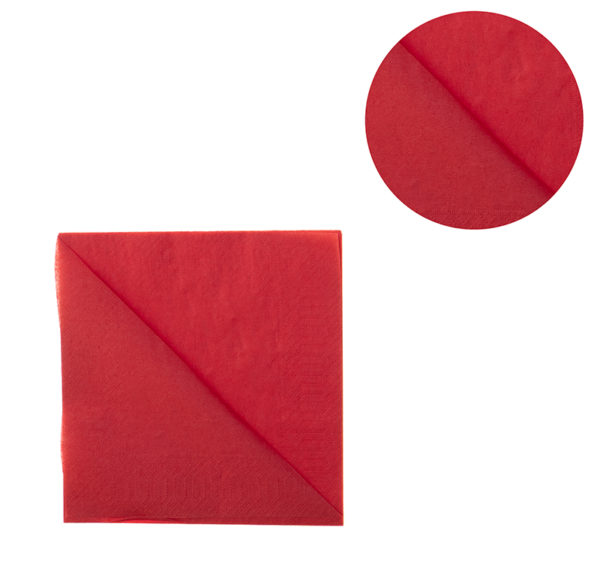 Papirnati prtički 2 sl 33×33 cm rdeči 630 l/pak