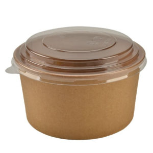 Papirnata posoda 550 ml d=145mm h = 54m kraft s PP pokrovom