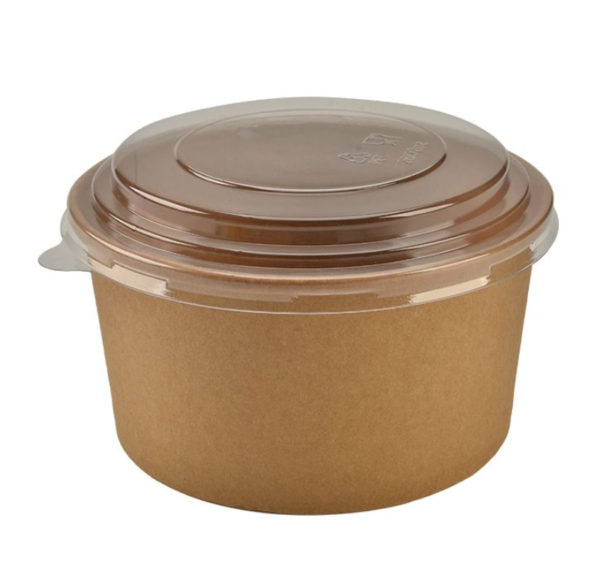 Papirnata posoda 550 ml d=145mm h = 54m kraft s PP pokrovom